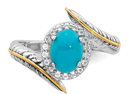Silver/14k Two-Tone Rings Style QR7748 - Classique Jewelry Inc.