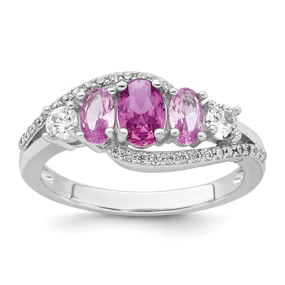 Sterling silver cubic zirconia brooch