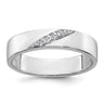 Sterling Silver Rhodium-plated Polished White CZ Mens Size 9 Band Ring