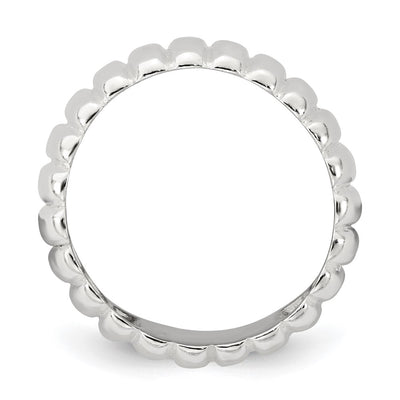 Sterling Silver Polished Ridge Pattern Ring