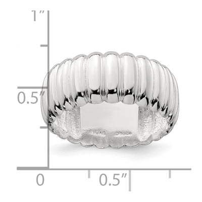 Sterling Silver Polished Ridge Pattern Ring