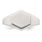 Sterling Silver Polished x Hexagon Closed Back Size 9 Mens Signet Ring view