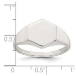 Sterling Silver Polished x Hexagon Closed Back Size 9 Mens Signet Ring view