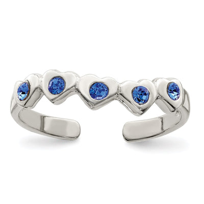 Sterling silver cubic zirconia heart ring