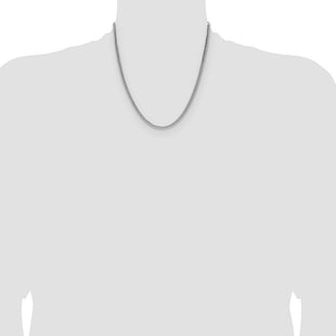 Sterling Silver Rhodium-plated Domed Curb Chain (Style QRC100R-20)
