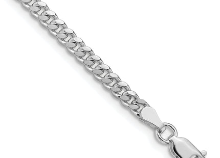 Sterling Silver Rhodium-plated Domed Curb Bracelet