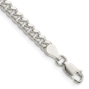 Sterling Silver Domed w/ Side D/C Curb Chain (Style QRC120-8)