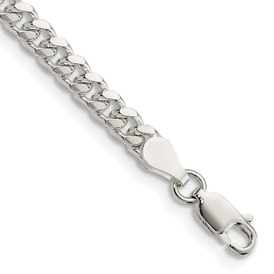 Sterling Silver Domed w/ Side D/C Curb Chain, 24 x 4mm