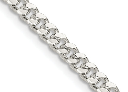 Sterling Silver Domed w/ Side D/C Curb Chain, 16 x 4mm