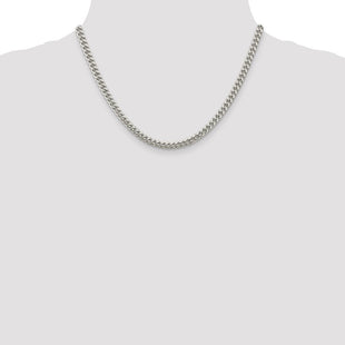 Sterling Silver Domed w/ Side D/C Curb Chain (Style QRC150-18)