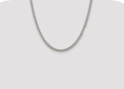 Sterling Silver Domed w/ Side D/C Curb Chain (Style QRC150-20)