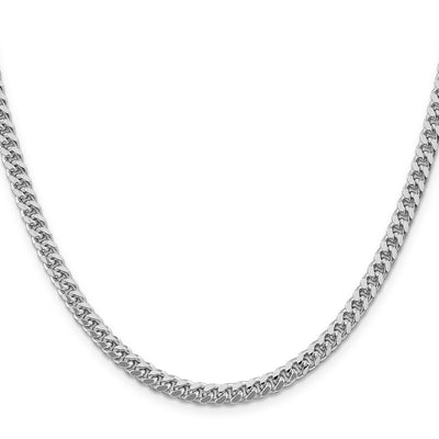 Sterling Silver Rhodium-plated Domed w/ Side D/C Curb Chain, 18 x 5mm