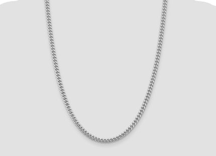 Sterling Silver Rhodium-plated Domed w/ Side D/C Curb Chain (Style QRC150R-24)