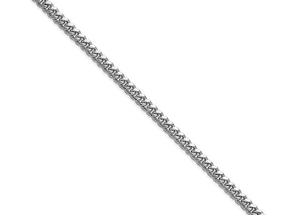 Sterling Silver Rhodium-plated Domed w/ Side D/C Curb Chain (Style QRC150R-7)