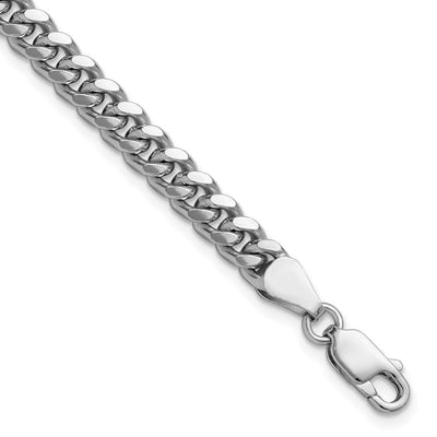 Sterling Silver Rhodium-plated Domed w/ Side D/C Curb Chain, 18 x 5mm