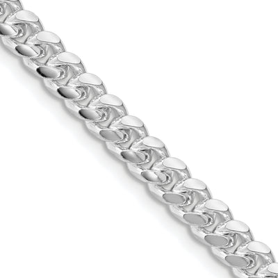 Sterling Silver Rhodium-plated Domed w/ Side D/C Curb Chain, 18 x 5mm