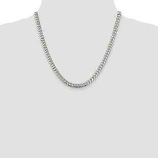 Sterling Silver Domed w/ Side D/C Curb Chain (Style QRC180-20)