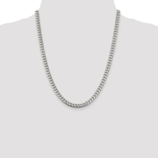 Sterling Silver Domed w/ Side D/C Curb Chain (Style QRC180-22)