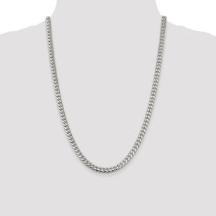 Sterling Silver Domed w/ Side D/C Curb Chain (Style QRC180-24)