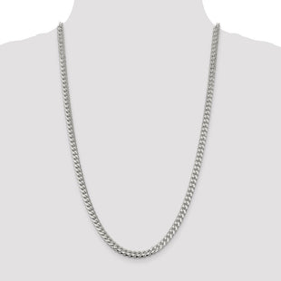 Sterling Silver Domed w/ Side D/C Curb Chain (Style QRC180-26)