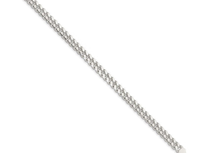 Sterling Silver Domed w/ Side D/C Curb Chain (Style QRC180-8)