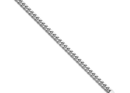 Sterling Silver Rhodium-plated Domed w/ Side D/C Curb Chain (Style QRC180R-7)