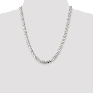Sterling Silver Domed w/ Side D/C Curb Chain (Style QRC200-22)