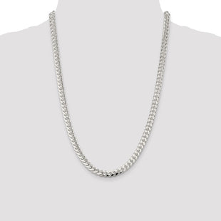 Sterling Silver Domed w/ Side D/C Curb Chain (Style QRC200-24)