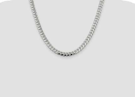 Sterling Silver Domed w/ Side D/C Curb Chain (Style QRC220-20)