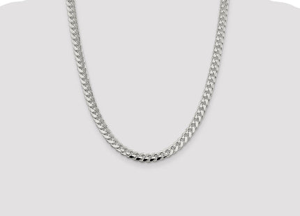 Sterling Silver Domed w/ Side D/C Curb Chain (Style QRC220-22)