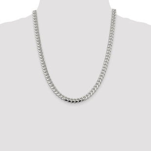 Sterling Silver Domed w/ Side D/C Curb Chain (Style QRC220-22)