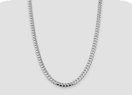 Sterling Silver Rhodium-plated Domed w/ Side D/C Curb Chain (Style QRC220R-24)