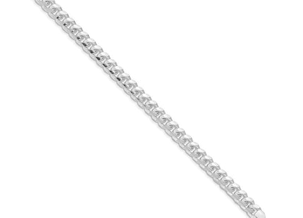Sterling Silver Rhodium-plated Domed w/ Side D/C Curb Bracelet