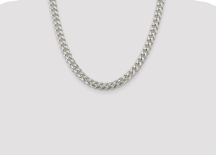 Sterling Silver Domed w/ Side D/C Curb Chain (Style QRC240-20)