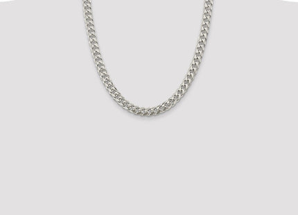 Sterling Silver Domed w/ Side D/C Curb Chain (Style QRC240-22)