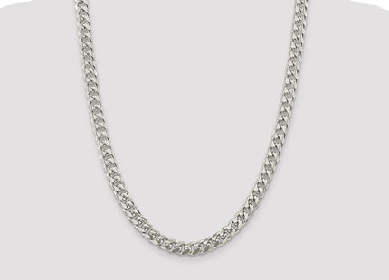 Sterling Silver Domed w/ Side D/C Curb Chain (Style QRC240-24)