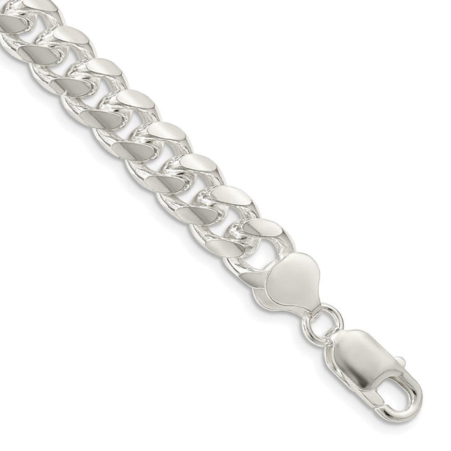 Sterling Silver Domed w/ Side D/C Curb Chain, 7 x 8.5mm