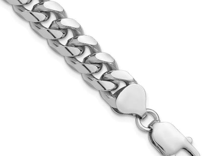 Sterling Silver Rhodium-plated Domed w/ Side D/C Curb Bracelet