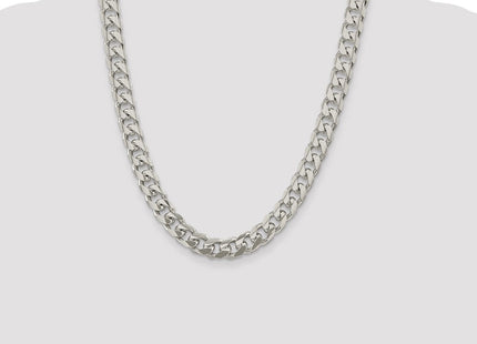 Sterling Silver Domed w/ Side D/C Curb Chain (Style QRC300-22)