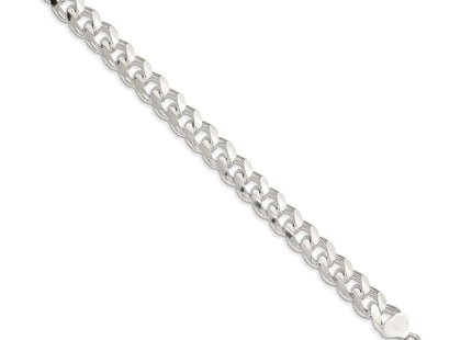 Sterling Silver Domed w/ Side D/C Curb Chain (Style QRC300-8)