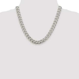 Sterling Silver Rhodium-plated Domed w/ Side D/C Curb Chain (Style QRC300R-20)