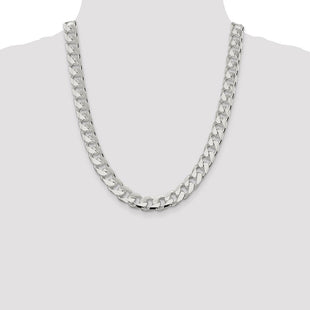 Sterling Silver Domed w/ Side D/C Curb Chain (Style QRC350-22)