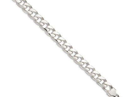 Sterling Silver Domed w/ Side D/C Curb Chain (Style QRC350-8)