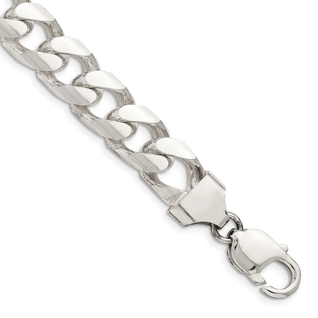 Sterling Silver Domed w/ Side D/C Curb Chain, 22 x 11mm