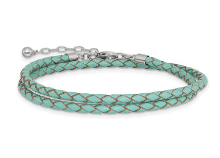 Sterling Silver Bracelets Style QRS4049TEAL - Classique Jewelry Inc.