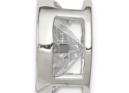 Sterling Silver Round CZ Chain Slide (Style QS18)