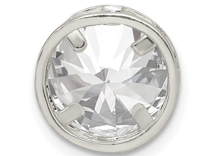 Sterling Silver Round CZ Chain Slide (Style QS18)