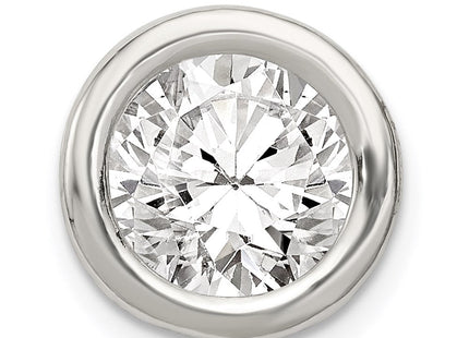 Sterling Silver Round CZ Chain Slide (Style QS18)