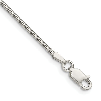 Sterling Silver Diamond-cut Flat Snake Bracelet