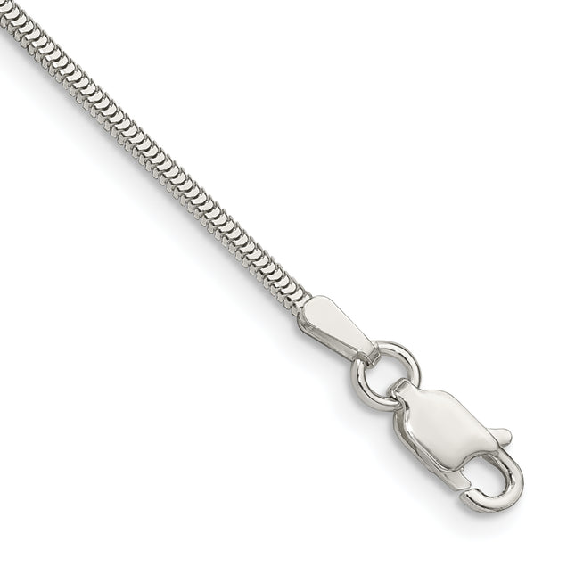 Sterling Silver Diamond-cut Flat Snake Bracelet